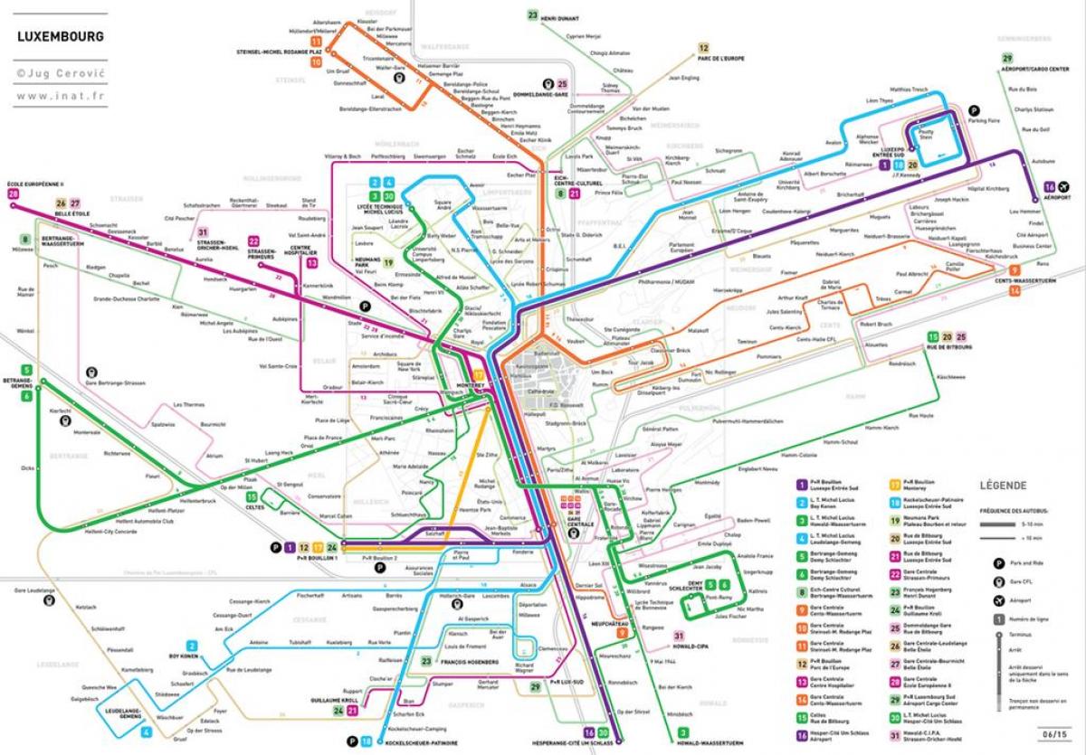 карта Люксембургу метро