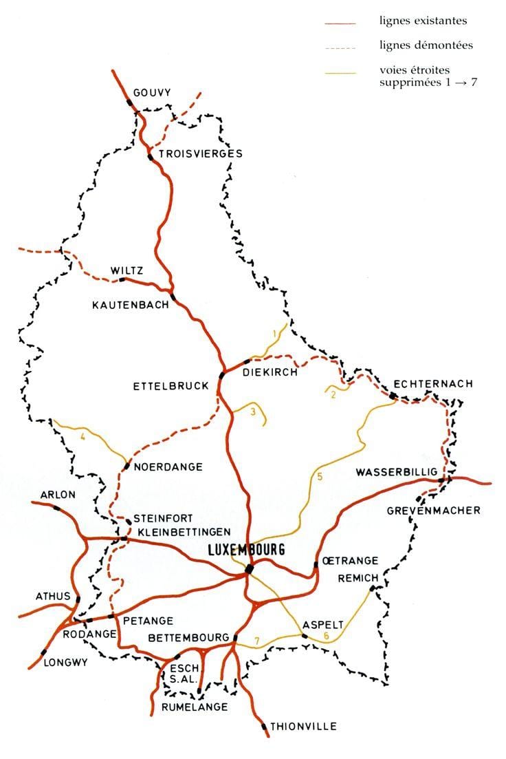 Люксембург залізничних карті