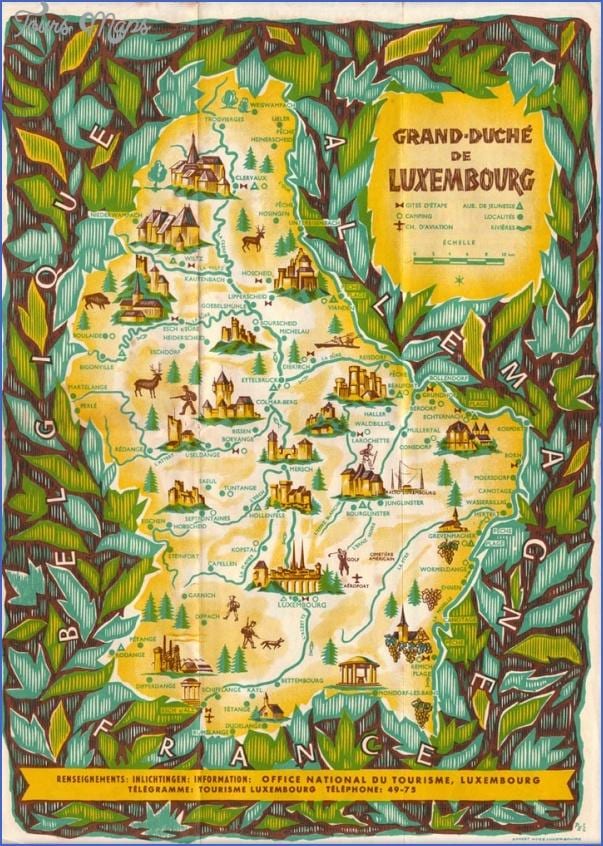 карта Люксембургу пам'ятки