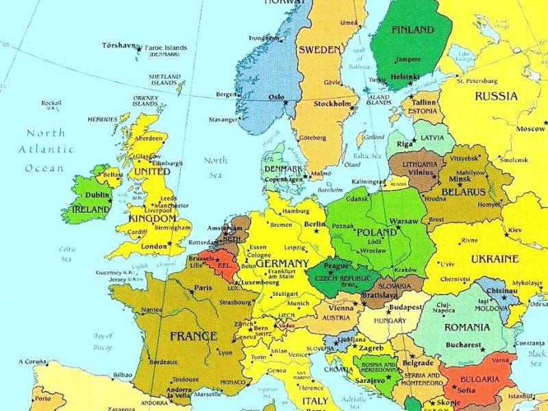 карта Люксембургу і навколишніх країн