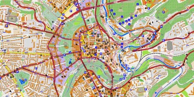 Карта центру міста Люксембург 